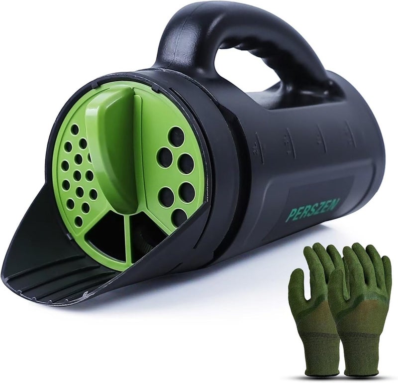 PERSZEN Seed Spreader Hand Held, Hand Spreader Lawn and Garden for Fertilizer Grass Seed Salt Ice Melt Earth Food, Seed Shaker with Multiple Adjustable Opening Sizes for All Purpose, Up to 80 Oz - Image 1